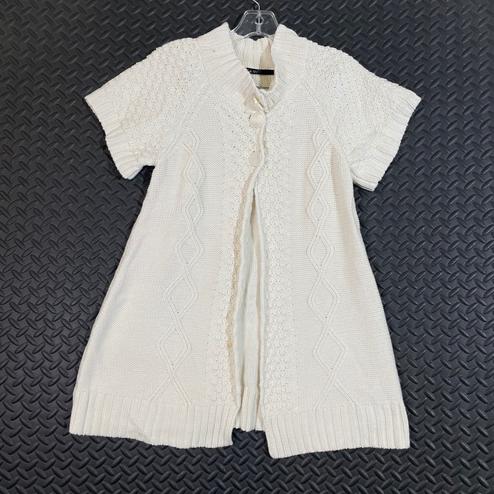 Mac & Jac‎ Beige Knit 2 Button Cardigan Sweater Women's Size S Cotton Blend
